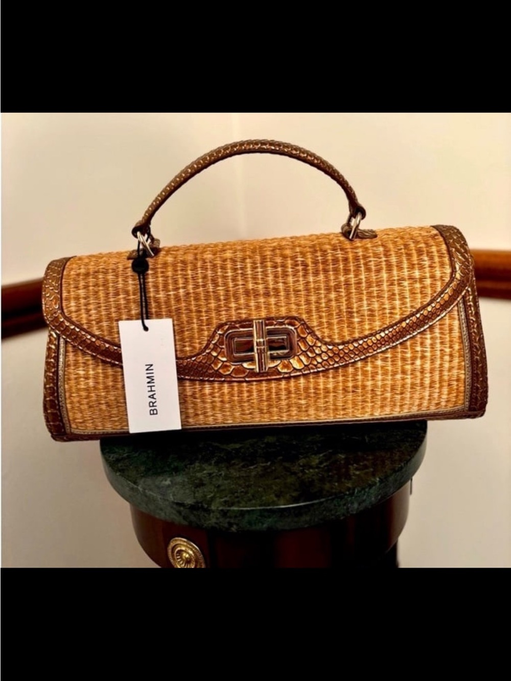 Brahmin Honey Brown Sandalwood Genuine Leather Clutch